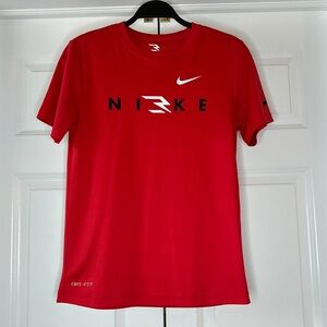 Nike Red Short Sleeve Tee with Dri-FIT Technology